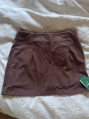 Halara Women's Brown Ribbed Mini Skirt M